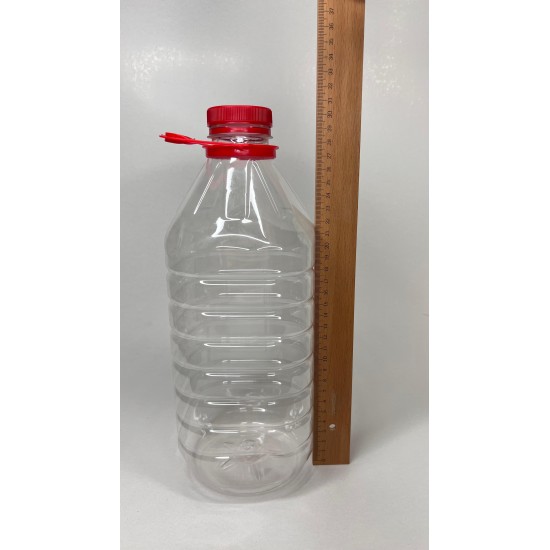 3 Litre Şeffaf PET Süt, Su ve İçecek Şişesi, Şalgam Şişesi, Kuplu Kapak