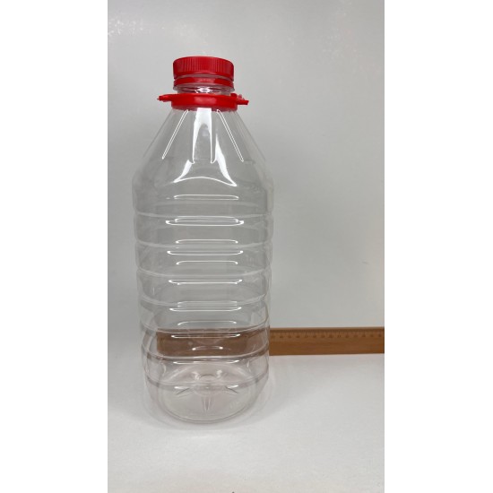 3 Litre Şeffaf PET Süt, Su ve İçecek Şişesi, Şalgam Şişesi, Kuplu Kapak