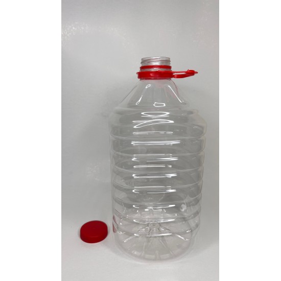 5 Litre Kulplu Şeffaf PET Su, Meyve Suyu ve İçecek Şişesi