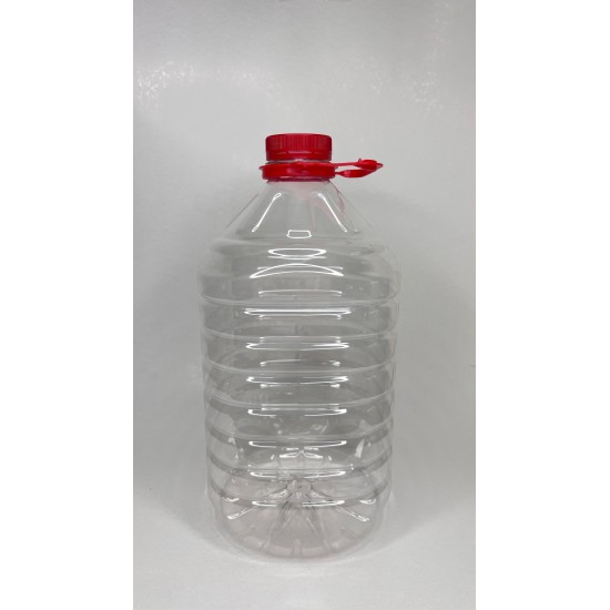 5 Litre Kulplu Şeffaf PET Su, Meyve Suyu ve İçecek Şişesi