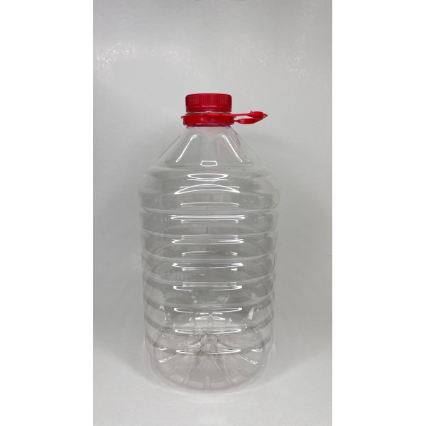 5 Litre Kulplu Şeffaf PET Su, Meyve Suyu ve İçecek Şişesi