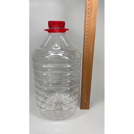 5 Litre Kulplu Şeffaf PET Su, Meyve Suyu ve İçecek Şişesi