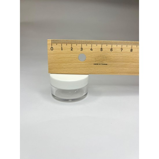 10 ml Akrilik Plastik Kozmetik Krem Kavanozu Beyaz Kapaklı