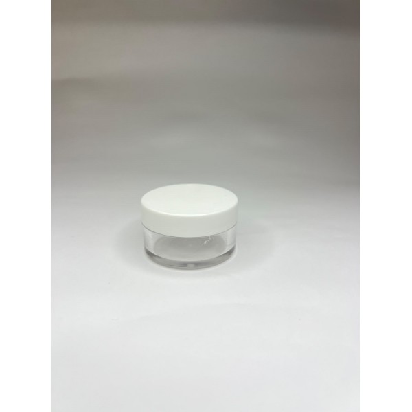 10 ml Akrilik Plastik Kozmetik Krem Kavanozu Beyaz Kapaklı