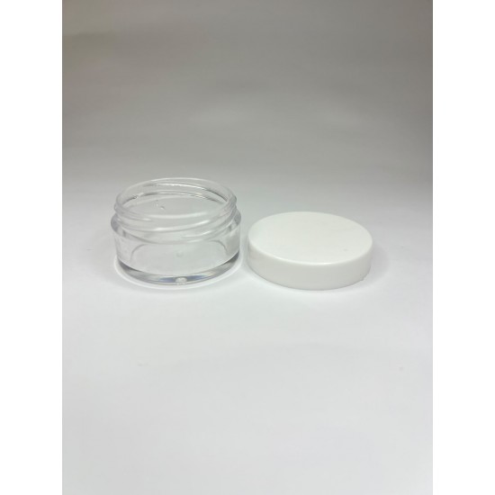 10 ml Akrilik Plastik Kozmetik Krem Kavanozu Beyaz Kapaklı