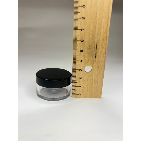 10 ml Akrilik Şeffaf Plastik Kozmetik Krem Kavanozu Siyah Kapaklı