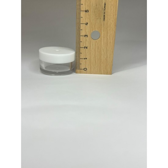 5 ml Akrilik Şeffaf Plastik Kozmetik Krem Kavanozu Beyaz Kapaklı