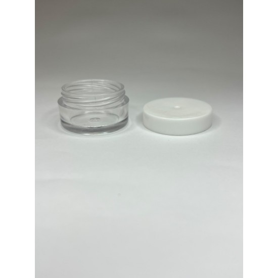 5 ml Akrilik Şeffaf Plastik Kozmetik Krem Kavanozu Beyaz Kapaklı
