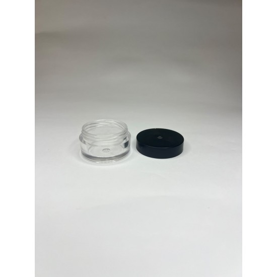 5 ml Akrilik Plastik Kozmetik Krem Kavanozu Şeffaf Siyah Kapaklı