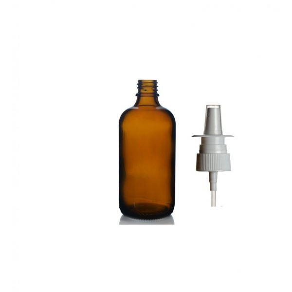 100 ml Kahverengi (Amber) Cam Burun Spreyi Şişesi