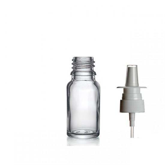 20 ml Şeffaf Cam Burun Spreyi Şişesi