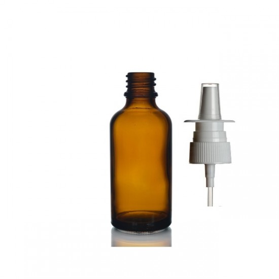 50 ml Kahverengi (Amber) Cam Burun Spreyi Şişesi