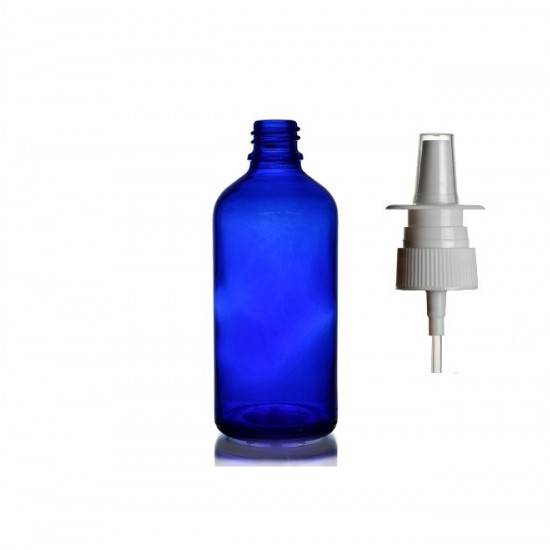 50 ml Mavi (Kobalt) Cam Burun Spreyi Şişesi