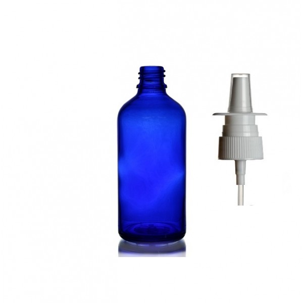 50 ml Mavi (Kobalt) Cam Burun Spreyi Şişesi