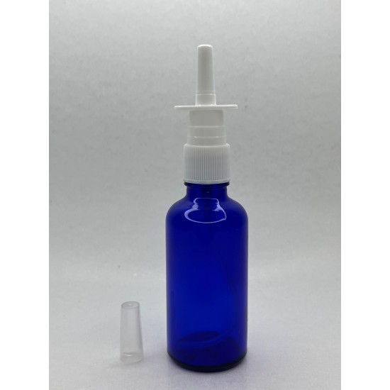 50 ml Mavi (Kobalt) Cam Burun Spreyi Şişesi