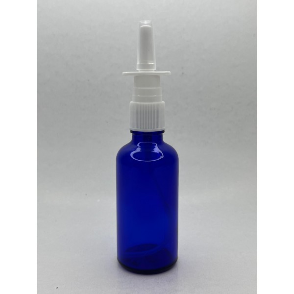 50 ml Mavi (Kobalt) Cam Burun Spreyi Şişesi
