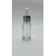 10 ml Şeffaf Cam Damlalıklı Şişe Gümüş Kapak Beyaz Emzik