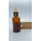 30 ml Kahverengi Cam Damlalıklı Şişe Gold Kapak Beyaz Emzik