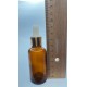 30 ml Kahverengi Cam Damlalıklı Şişe Gold Kapak Beyaz Emzik