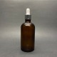 100ml kahverengi Cam Damlalıklı Gümüş kapak BeyazEmzik