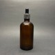 100ml kahverengi Cam Damlalıklı Gümüş kapak Siyah Emzik