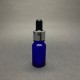 10ml Mavi Cam Damlalıklı Gümüş kapak Siyah Emzik