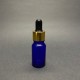 10ml Mavi Cam Damlalıklı Gold kapak Siyah Emzik