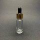 10ml Şeffaf Cam Damlalıklı Gold kapak Siyah Emzik