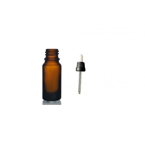 20ml kahverengi Cam Damlalıklı Siyah  kapak Beyaz Emzik