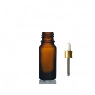 20 ml Kahverengi Cam Damlalıklı Şişe Gold Kapak Beyaz Emzik