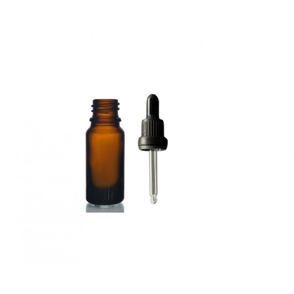 20 ml Kahverengi Cam Damlalıklı Şişe Siyah Kapak Siyah Emzik
