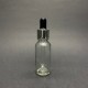20ml Şeffaf Cam Damlalıklı Gümüş kapak Siyah Emzik