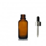 30ml kahverengi Cam Damlalıklı Gümüş kapak Siyah Emzik
