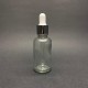 30ml Şeffaf Cam Damlalıklı Gümüş kapak BeyazEmzik