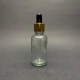 30ml Şeffaf Cam Damlalıklı Gold kapak Siyah Emzik
