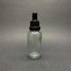 30ml Şeffaf Cam Damlalıklı Siyah kapak Siyah Emzik