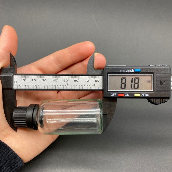 30 ml Şeffaf İçten Damlalıklı Cam Şişe Siyah Kapak