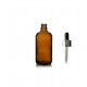 100ml kahverengi Cam Damlalıklı Gümüş kapak Siyah Emzik