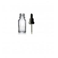 20ml Şeffaf Cam Damlalıklı Siyah kapak Siyah Emzik