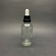 50ml Şeffaf Cam Damlalıklı Siyah  kapak Beyaz Emzik