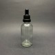 50ml Şeffaf Cam Damlalıklı Siyah kapak Siyah Emzik