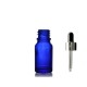 10ml Mavi Cam Damlalıklı Gümüş kapak Siyah Emzik