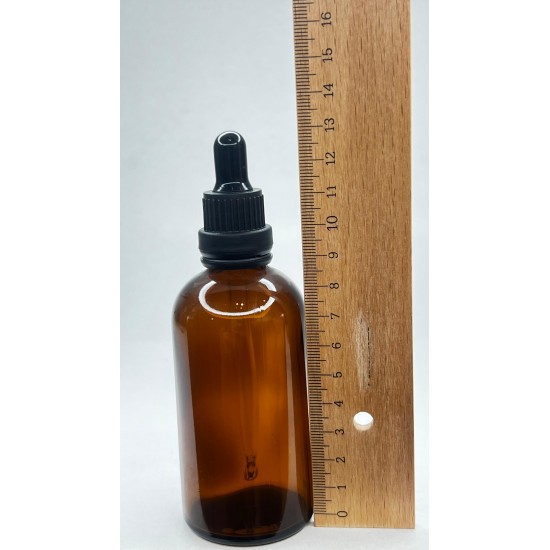 100 ml Kahverengi Cam Damlalıklı Şişe Siyah Kapak Siyah Emzik