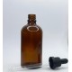 100 ml Kahverengi Cam Damlalıklı Şişe Siyah Kapak Siyah Emzik