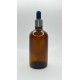 100 ml Kahverengi Cam Damlalıklı Şişe Gümüş Kapak Siyah Emzik