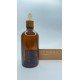 100 ml Kahverengi Cam Damlalıklı Şişe Gold Kapak Beyaz Emzik