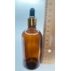 100 ml Kahverengi Cam Damlalıklı Şişe Gold Kapak Siyah Emzik