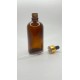 100 ml Kahverengi Cam Damlalıklı Şişe Gold Kapak Siyah Emzik