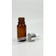 10 ml Kahverengi Cam Damlalıklı Şişe Gümüş Kapak Beyaz Emzik