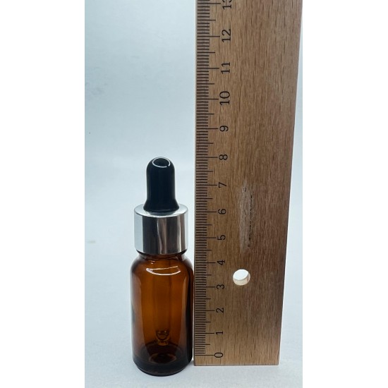 10 ml Kahverengi Cam Damlalıklı Şişe Gümüş Kapak Siyah Emzik